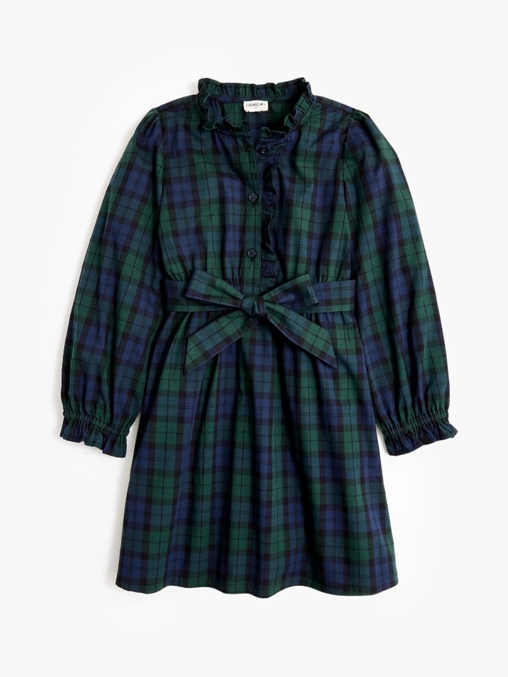 NWT Crewcuts By J. Crew Black Watch Plaid Dress